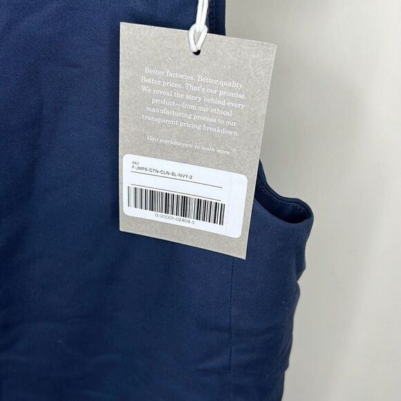 Everlane The Structured Cotton Jumpsuit in Navy Nwt Size 2 - Picture 4 of 8